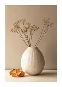 Poster with a rustic vase of dried flowers-1