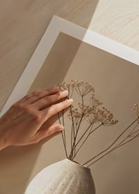 Poster with a rustic vase of dried flowers-9
