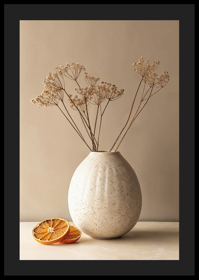 Poster med en rustik vas med torkade blommor-12