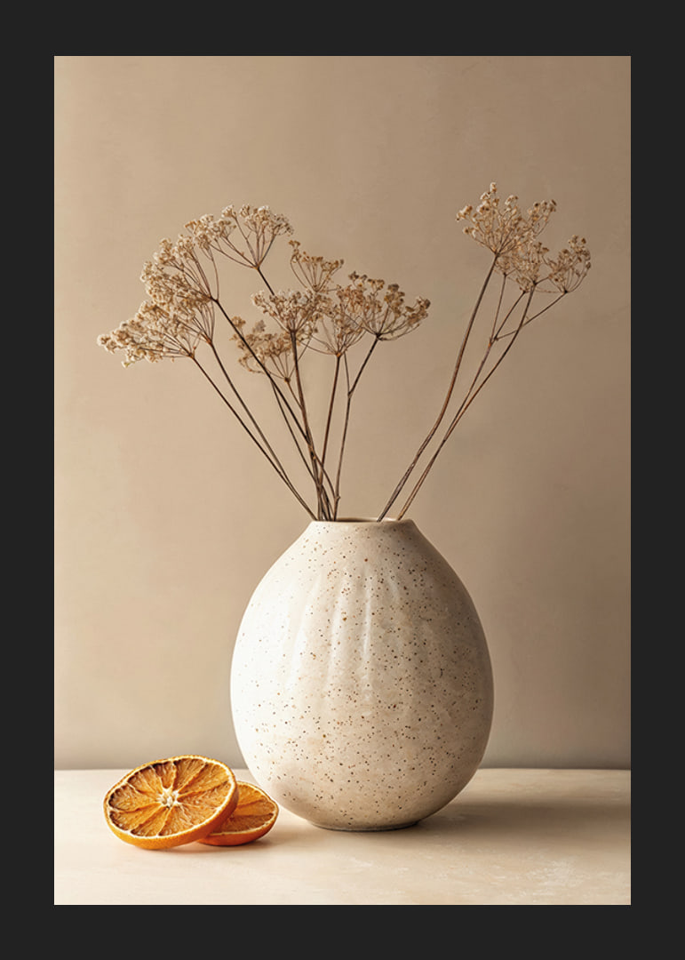 Poster with a rustic vase of dried flowers-12
