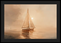 A Csendes-óceánon átsikló vitorlás plakátja aranyos reggeli fényben-4