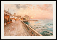 Plagát pobrežnej prechádzky v teplom svetle západu slnka-2