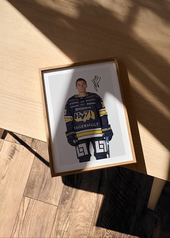 Poster Måns Lindbäck #33 HV71 2024/2025 crossfade
