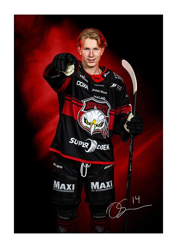 Poster Otto Stenberg #14 Malmö Redhawks No2 2024/2025