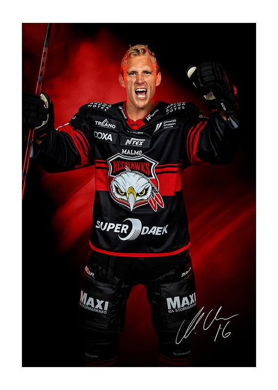 Poster Matias Lassen #16 Malmö Redhawks No2 2024/2025