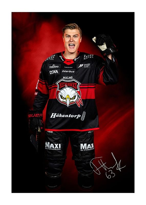 Poster Fredrik Händemark #63 Malmö Redhawks No2 2024/2025