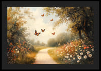 A poster of a sunny forest path surrounded by flower meadows-4