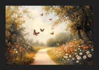 A poster of a sunny forest path surrounded by flower meadows-5