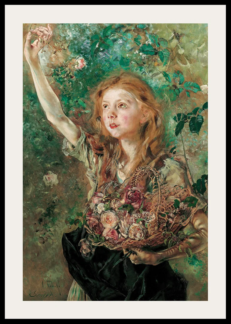 Die Rosenpflückerin By Anton Romako -12