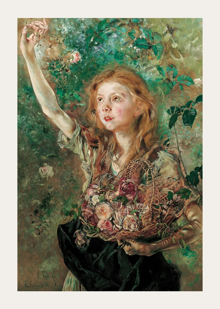 Die Rosenpflückerin By Anton Romako -12