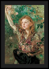 Die Rosenpflückerin By Anton Romako -6