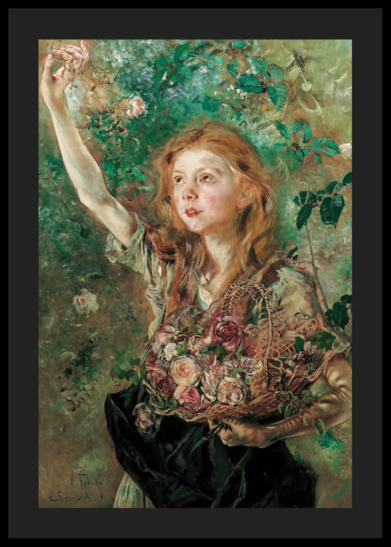 Die Rosenpflückerin By Anton Romako -12