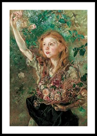 Die Rosenpflückerin By Anton Romako -2
