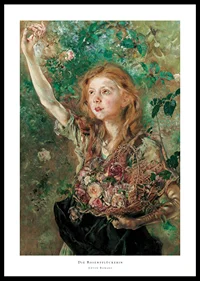Die Rosenpflückerin By Anton Romako -0