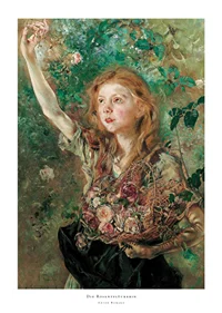 Die Rosenpflückerin By Anton Romako -1