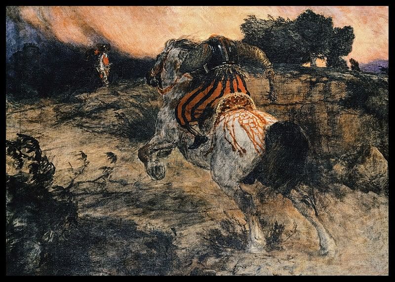 Astolf rider væk med hovedet af Orill af Arnold Böcklin-12
