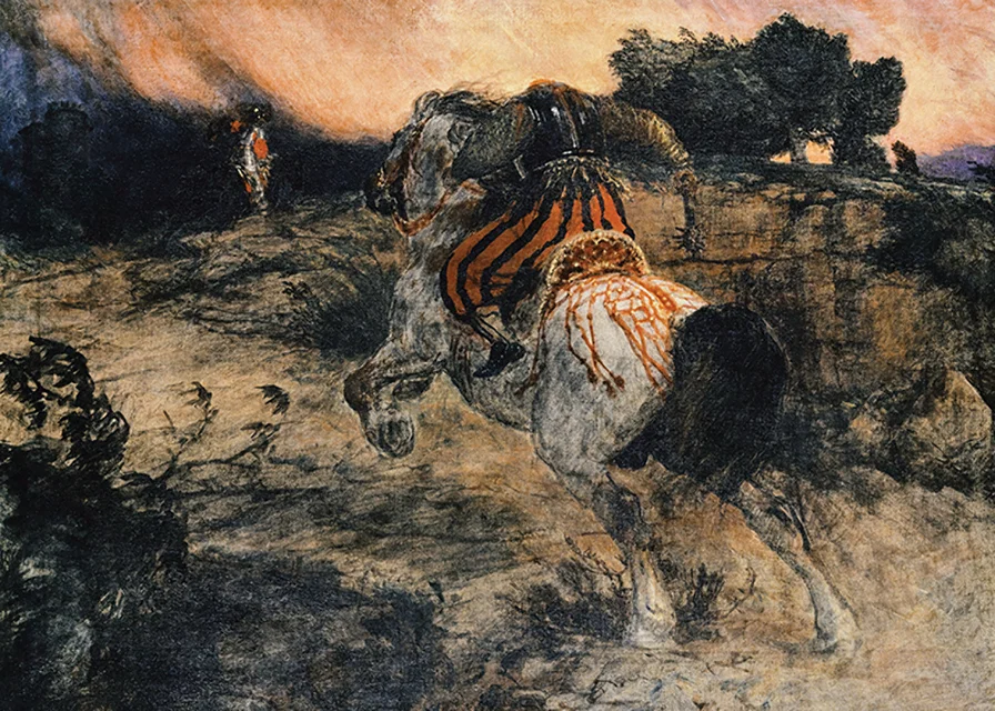 Astolf Riding Away with the Head of Orill By Arnold Böcklin-12