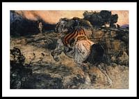 Astolf rider væk med hovedet af Orill af Arnold Böcklin-0