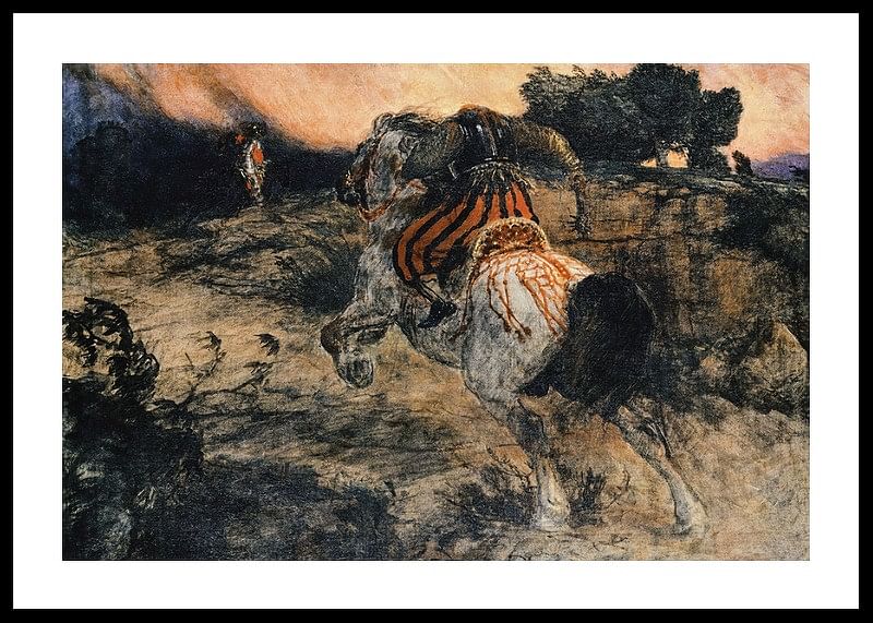 Astolf rider væk med hovedet af Orill af Arnold Böcklin-12
