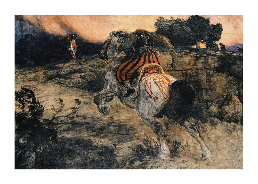 Astolf Riding Away with the Head of Orill By Arnold Böcklin-12