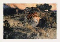 Astolf Riding Away with the Head of Orill By Arnold Böcklin-5