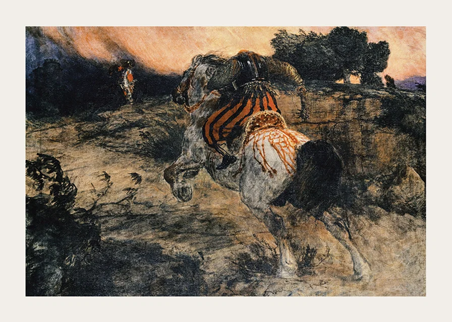 Astolf Riding Away with the Head of Orill By Arnold Böcklin-12