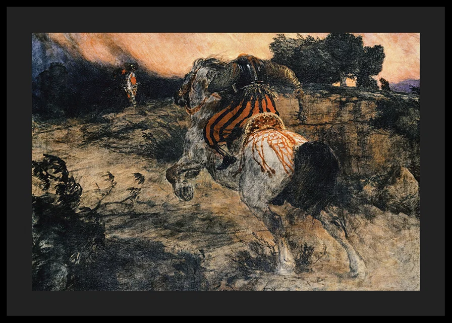 Astolf Riding Away with the Head of Orill By Arnold Böcklin-12