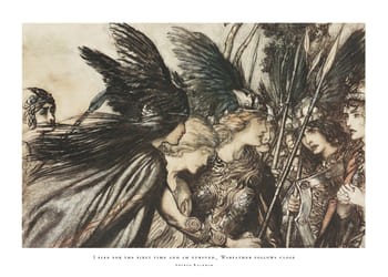 Plakat I Flee For The First Time And Am Pursued Warfather Follows Close By Arthur Rackham