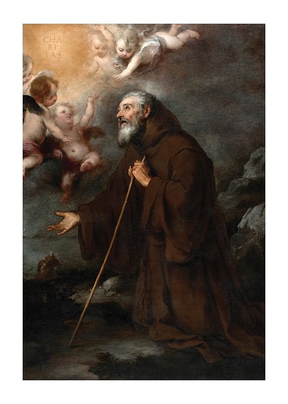 Plagát The Vision Of Saint Francis Of Paola By Bartolome Esteban Murillo