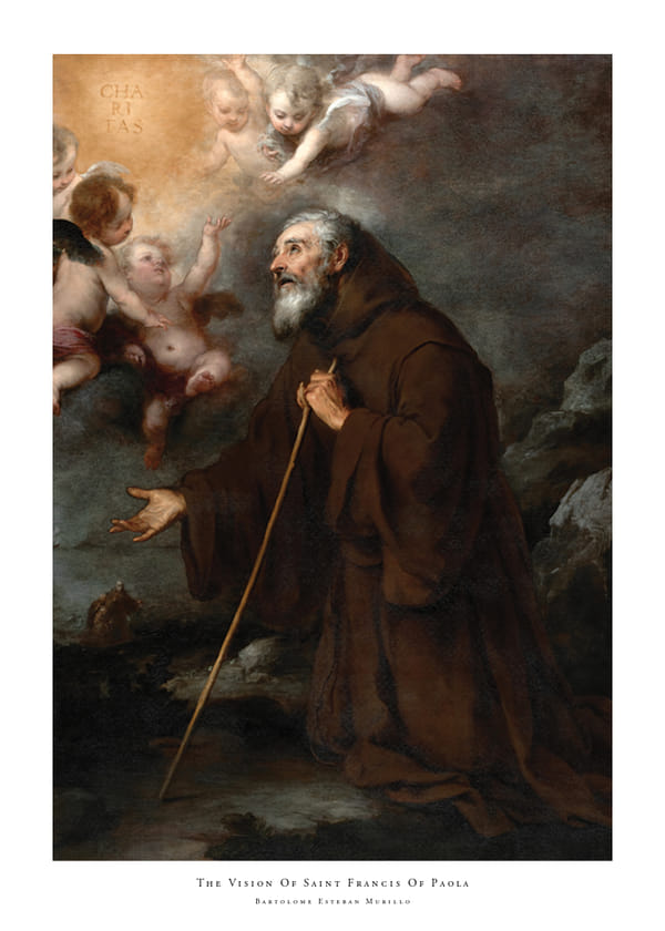 Plakatas The Vision Of Saint Francis Of Paola By Bartolome Esteban Murillo