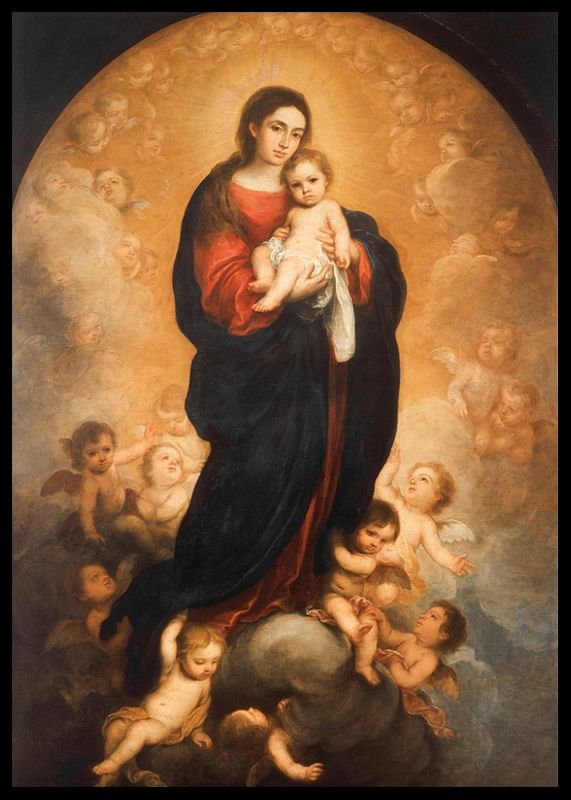 Maagd en Kind in Glorie door Bartolome Esteban Murillo-12