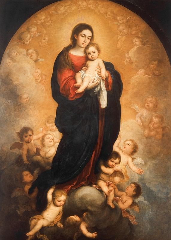Maagd en Kind in Glorie door Bartolome Esteban Murillo-12