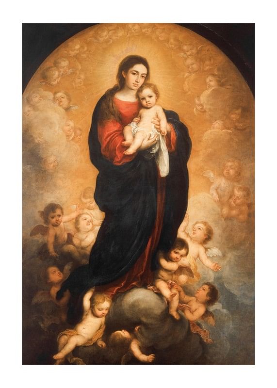 Plagát Virgin And Child In Glory By Bartolome Esteban Murillo