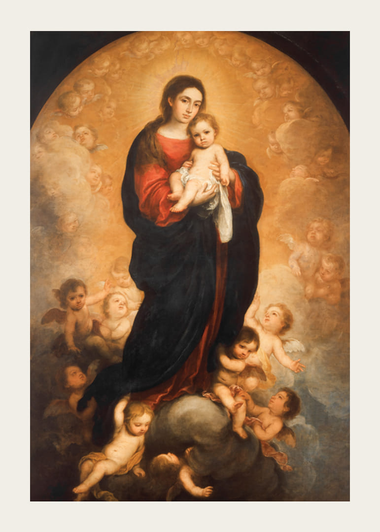 Panna a dieťa v sláve Bartolome Esteban Murillo-12