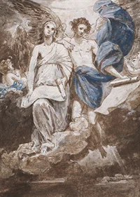 Cupid,Stung By A Bee, Is Cherished By His Mother By Benjamin West-9
