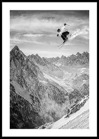 Poster where a skier goes down the mountain-0