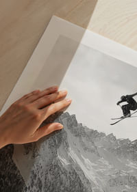 Poster where a skier goes down the mountain-5