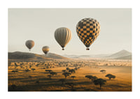 Poster of hot air balloons floating over a beautiful savannah-1