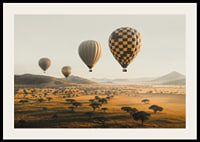 Poster of hot air balloons floating over a beautiful savannah-2