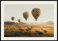 Póster de globos aerostáticos flotando sobre una hermosa sabana-2