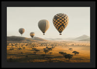 Póster de globos aerostáticos flotando sobre una hermosa sabana-4