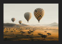 Póster de globos aerostáticos flotando sobre una hermosa sabana-5