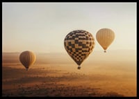 Poster with hot air balloons floating over a beautiful desert-6