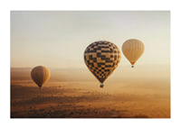Poster with hot air balloons floating over a beautiful desert-1