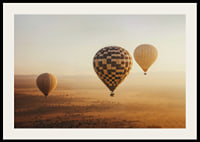 Poster with hot air balloons floating over a beautiful desert-2