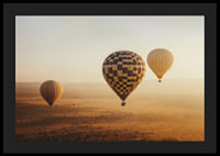 Poster with hot air balloons floating over a beautiful desert-4