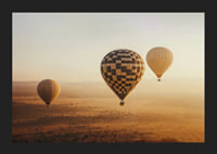 Poster with hot air balloons floating over a beautiful desert-5