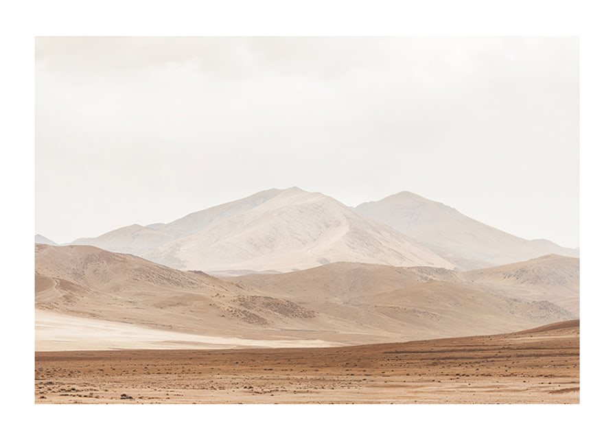 Poster with a beautiful nature image of a desert landscape with mountains-12
