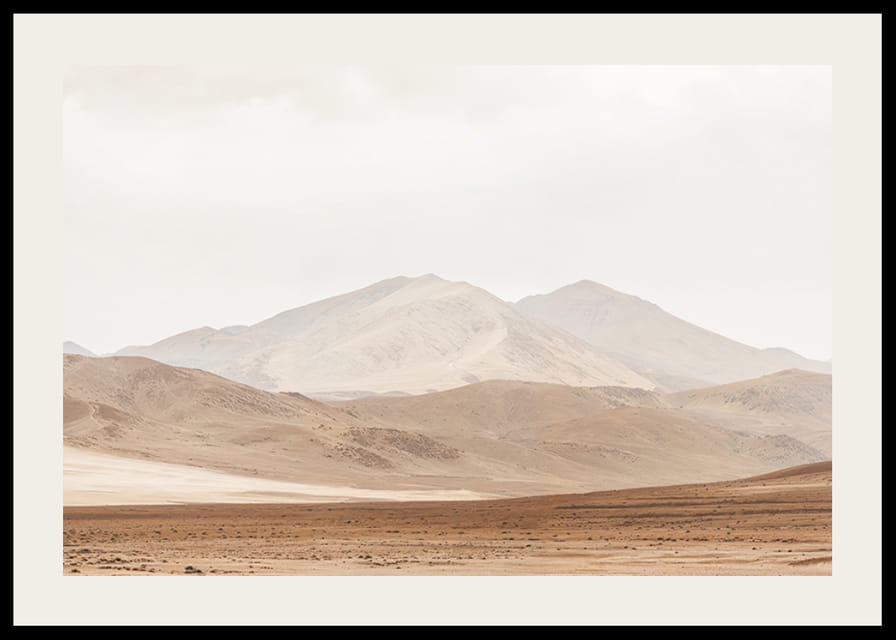 Poster with a beautiful nature image of a desert landscape with mountains-12