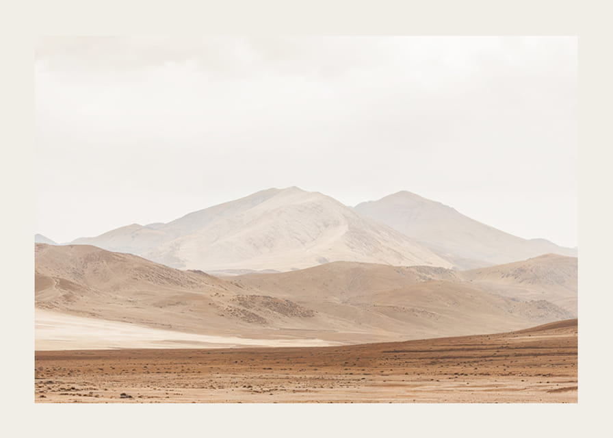 Poster with a beautiful nature image of a desert landscape with mountains-12